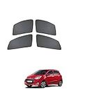 Auto Addict Half Magentic Curtains Car Sunshades Side Window Set of 4 Pcs Black for Grand i10(2014-2019)
