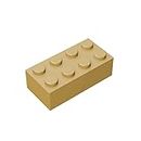 Ttehgb Toy Classic Building Bricks 2 X 4 100 Piece, Compatible With Lego Parts 3001, Creative Play Set - 100% Compatible With Lego And All Major Brick Brands(Colour: Apricot Yellow)
