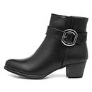 Lilley May Womens Black Heeled Ankle Boot - Size 5 UK - Black