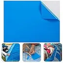 Syhood Vinyl Pool Liner Patch Self Adhesive PVC Vinyl Repair Patch Plastic Pool Patch Repair Kit for Swimming Pools Inflatable Boat (Blue, 49 x 34 Inch)