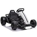 Kids Republic 24V Electric GoKart - Outdoor Racer Drifter Go Kart Drift Car for Kids and Adults with Upgraded Design (White Cover)