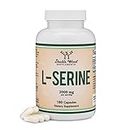 L-Serine Capsules (Third Party Tested) - 2,000mg Servings Used In Clinical Study, 180 Count, 500mg per Capsule (Amino Acid for Serotonin Production and Brain Support) by Double Wood Supplements