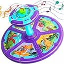 Dinosaur Sit and Spin Toys for Toddlers 2-4 with Flash Light and Music, 360° Spinning Seat Toy, Birthday Gift for Toddlers 1-3