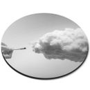 Tappetino mouse rotondo (pw) - Fluffy Cloud Sky Tech Future #38694