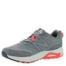 New Balance Women's 410 V7 Trail Running Shoe, Ocean Grey/Outerspace/Vivid Coral, 9