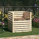 Home & Garden - Komposter 80x80x78 cm Größe Massivholz Kiefer