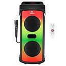 TRONICA Wireless Portable Rockstar Bluetooth Speaker, The Rocking TWS Bluetooth Rechargeable Speaker with Vivid DJ Lights 16Wx2 Along with Remote & Wired Mic, Powerful Bass Party Speaker