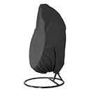 MUTMAIN Hanging chair cover Durable Lightweight Egg Swing Chair Cover Waterproof Dust Protector Cover , Fits Most Outdoor Single Swing (75" x 45"inches)(HCC-BLACK)
