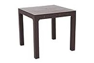 Supreme Furniture Summit Plastic Square Heavy Duty Dining Table Matt Finish with Extra Wide Edges for Dining Room/Home/Office/Garden/Cafe/Restaurants/Hotel & Resort (Color:Globus Brown)