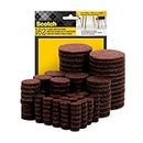 Scotch Felt Pads 162 PCS Beige, Felt Furniture Pads for Protecting Hardwood Floors, Round, Assorted Sizes Value Pack, Self-Stick Design, Protecting from Nicks, dents and Scratches (SP847-NA)