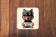 Doberman Puppy Dog Coasters - Great Guard Dog Lover Gift - Set 1, 2 or 4