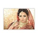 Anne Print Solutions® Indian Bridal Costume With Heavy Makeup & Jewellery Spa Poster (Without Frame) For Spa Wall Decor Beauty Salon Poster Pack 1 Pcs Size 13 Inch X 19 Inch* Multicolour