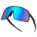 Heveer Occhiali da Sole Sportivi Occhiali da Sole da Uomo Polarizzati Occhiali da Ciclismo UV400 per Sport all'aperto Blu