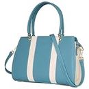 Woodland Leathers Designer Handbags For Women, Pastel Colours Shoulder Bag And Top Handle Bags With Adjustable Shoulder Strap, Durable Vegan leather, Versatile Ladies Handbags (Denim Blue)