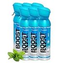 Boost Oxygen - Botella de Oxígeno Portátil - Lata de Oxigeno 95% Puro y Natural - Concentración, Recuperación, Energía, Estado de Ánimo, Mediano - 30L, 6x5L (6x Envases - 600 Inhalaciones) - Menta