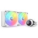 NZXT Kraken 280 RGB - RL-KR280-W1 - 280mm AIO CPU Liquid Cooler - Customizable 1.54" Square LCD Display for Images, Performance Metrics and More - 2 x F140 RGB Core Fans - White
