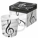 My Music Gifts - Tazza con scritta "I Love Music", in ceramica, bianco, 10 x 12,5 x 10,5 cm