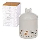 SPOTTED DOG GIFT COMPANY Kitchen Canister for Countertop, Cute Ceramic Food Storage Jar with Lid, Pet Dog Treat Jar Container, Decorative Home Decor Accessories, Gifts for Dog Lovers 35oz