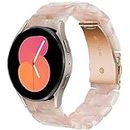 Miimall Bracelet en Résine pour Samsung Galaxy Watch 5 Pro 45mm/5 40mm 44mm, 20mm Bande de Remplacement pour Samsung Galaxy Watch 4 40mm 44mm/4 Classic 42mm 46mm/Active 2 40mm 44mm -Rosé Fleur