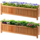 Set di 2 fioriere in legno rettangolare di casa scatola finestra giardino pianta vaso da fiori