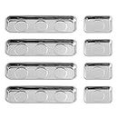 Rechabite 8 Pieces Magnetic Trays Set Stainless Steel Magnet Tool Tray Parts Holder for Screws, Sockets, Bolts, Pins, Mechanic's and Automotive.