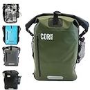 COR Surf Waterproof Backpack With Padded Laptop Sleeve, 25 Liters, Green