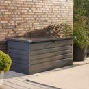 XL Outdoor Metal Garden Storage Box Bench Shed Steel Lid Waterproof Sit On Chest