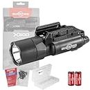 SureFire X300T-A Turbo Black Weapon Light High Output LED Bundle (650 Lumens) - Two 123A Batteries and Battery Box - X300 Turbo Light A Pistol Light for Defense, Easy Switch Mount System
