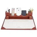 panku® 2024 Faux Leather Brown Paper/Memo/Phone/Card Holder Desk Table Organizer Office Supply Stationery with Planner Pack of 1