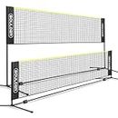 Boulder Portable Badminton Net Set - Net for Tennis, Soccer Tennis, Pickleball, Kids Volleyball - Easy Setup Nylon Sports Net with Poles - for Indoor or Outdoor Court, Beach, Driveway, Black-Yellow, 10-FT