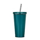 🥤Premium Stainless Steel Insulated Sipper | Minimal Design | 500 ML | Stainless Steel Straw & Sipper | Dishwasher Safe | Keeps Hot & Cold | Unbreakable & Travel Sold Individually.🥤 (Dark Green)
