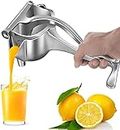 UZQIC Hand Press Juicer Machine Aluminium Manual Fruit Squeezer Orange Juicer Heavy Duty Multipurpose Manual Juicer Machine for Fruits, Ergonomic Handle Design (Silver)