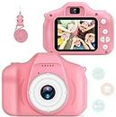 CADDLE & TOES Kids Camera for Girls Boys, Kids Selfie Camera Toy 13MP 1080P HD Digital Video Camera for Toddler, Christmas Birthday Gifts for 4+ to 15 Years Old Children (Multicolor) (Pink)