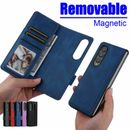 Hard Magnetic Card Leather Wallet Case+S-Pen For Samsung Galaxy Z Fold 5/4/3