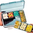 Täglicher Pillen-Organizer, Tablettenbox 7 Tage große Fächer, Tragbare Reise-Pillendose, BPA-frei, große Kapazität, Medikamentenbox für Vitamine, Nahrungsergänzungsmittel und Medikamente (Blau)
