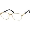 Zenni Men's Aviator Prescription Glasses Gold Titanium Full Rim Frame