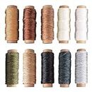 JOYISEN 10PCS Waxed Thread 150D Multicolor Leather Sewing Thread for Hand Stitching Leather Binding Bracelets Cord Waxed Thread