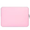 Shopizone Laptop Sleeve fits Upto 15.6" Laptop/MacBook, Wrinkle Free, Padded, Waterproof Light Neoprene Carrying Bag Case Cover Sleeve Pouch, for Men and Women|Pink