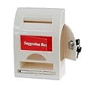 Betlex All in 1 Multipurpose Drop Box/Letter Box/Suggestion Box/Complaint Box/Donation Box with Lock and Pen Stand Table Top or Wall Mount (Cream Color, Plastic)