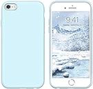 GUAGUA Compatible with iPhone 6 Plus/6s Plus Case Liquid Silicone Soft Gel Rubber Slim Thin Microfiber Lining Cushion Texture Protective Phone Cases for iPhone 6 Plus/6s Plus Sky Blue