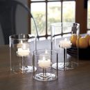 Set Of 3 Cylinder Glass Decorative Hurricane Candle Holder, Clear Votive Candle Holders Table Centerpieces, Suitable For Dining Room Wedding Parties Home Decor
