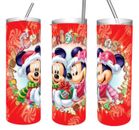 Vaso delgado de Navidad de Minnie and Mickey Disney 20 oz... hecho a mano. Sublimado
