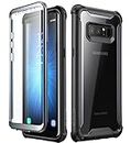 i-Blason Hülle Kompatibel für Samsung Galaxy Note 8 Handyhülle 360 Grad Case Transparent Schutzhülle Cover [Ares] mit eingebautem Displayschutz, Schwarz