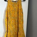 old navy yellow floral dress sleeveless midi size M