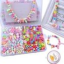 SYGA Beads for Kids Crafts Children's Jewelry Making Kit DIY Bracelets Necklace Hairband and Rings Craft Kits Birthday for 4, 5, 6, 7-Year-Old Little Girls-Multicolor (DIYBeadsSet-4)