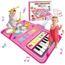 Toys for 1 2 3 4 5 Year Old Girls, 2 in 1 Music Mat Gifts for Girls Kids Toys