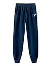 HIBETY Boys Athletic Pants, Moisture-Wicking Breathable Cotton Sweatpants with Elastic Drawstring Navy-XS