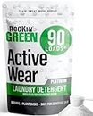 Rockin' Green Activewear Laundry Detergent (90 Loads) - Safe for Sensitive Skin, Fights Sweat Stains & Odors - Hypoallergenic Laundry Soap Baby Laundry Detergent, Natural Laundry Detergent Powder Savon Lessive 48oz