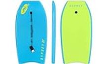 Osprey Body Board with Leash, HDPE Slick and Crescent Tail, XPE Boogie Board for Adults Children Kids, Interceptor, Blue/Green, 37 Inch