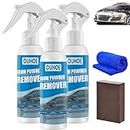 Multi Purpose Rust Remover Spray, Ouhoe Iron Powder Remover, Car Rust Removal Spray, Rim/Wheel Cleaners, Iron Remover for Wheels, Brakes, Calipers, Tires, Exterior, Rapid Results (3pcs,100ml)
